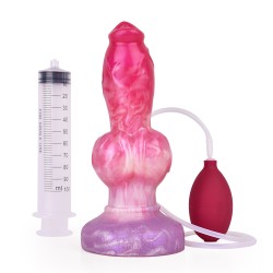 ejaculating peachy colorful realistic dildo 12