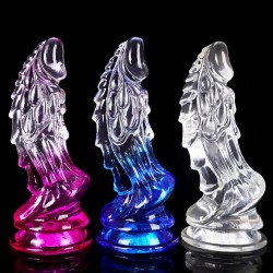 crystal double color dragon dildo