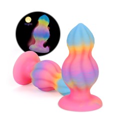 luminous mixed color butt plug