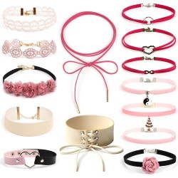 n304 14pcs pink lady floral collars