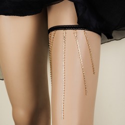 rhinestone tassel elastic leg thigh necklace