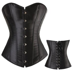 multi color satin overbust buckled corset sexy lingerie